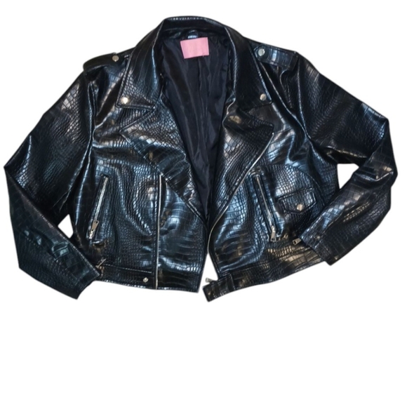 Azalea Wang Croc It To Me Faux Leather Jacket - Picture 8 of 10